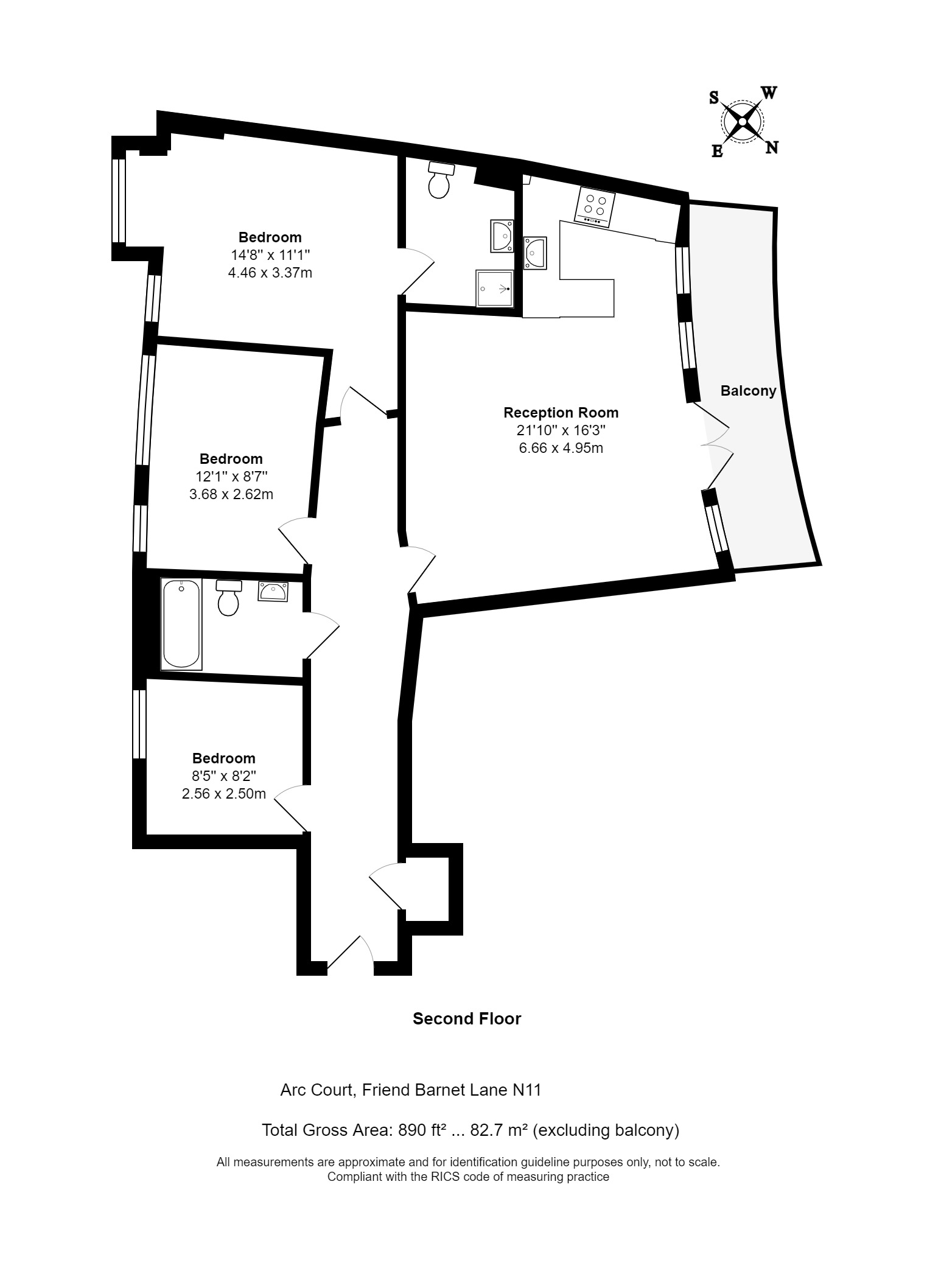 Flat 4, Arc Court, 1, Friern Barnet Road, London floorplan