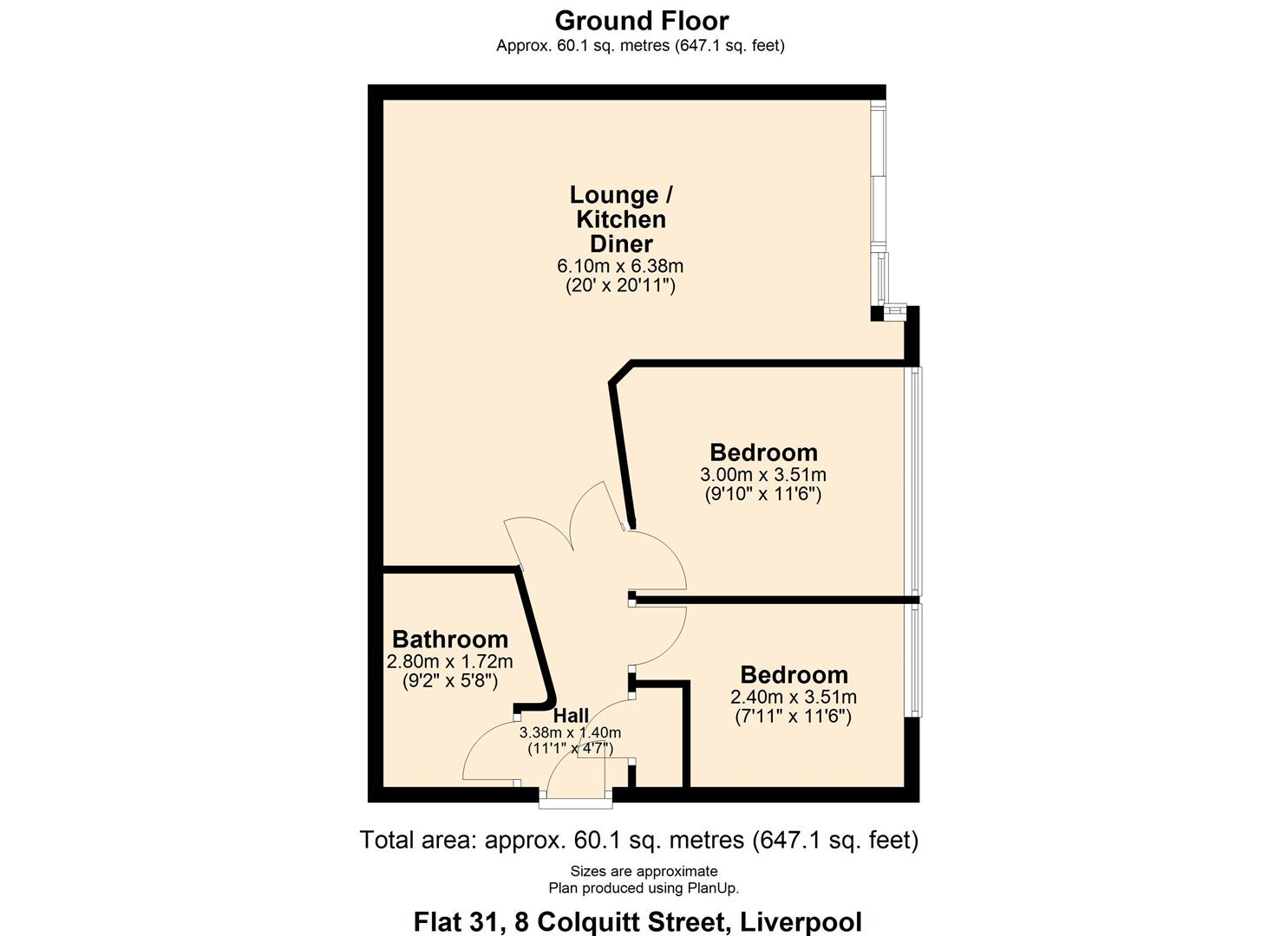 Flat 31, 8, Colquitt Street, Liverpool floorplan