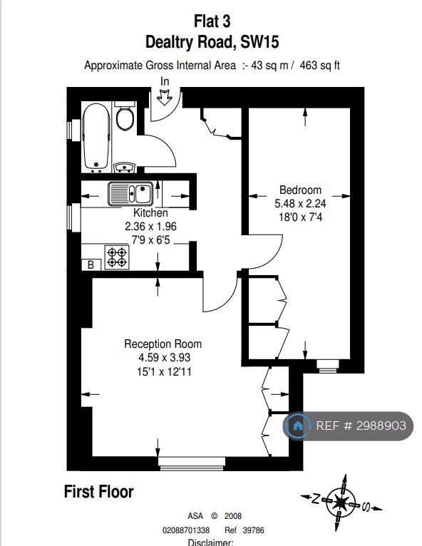 Flat, Dealtry Road Putney, London floorplan
