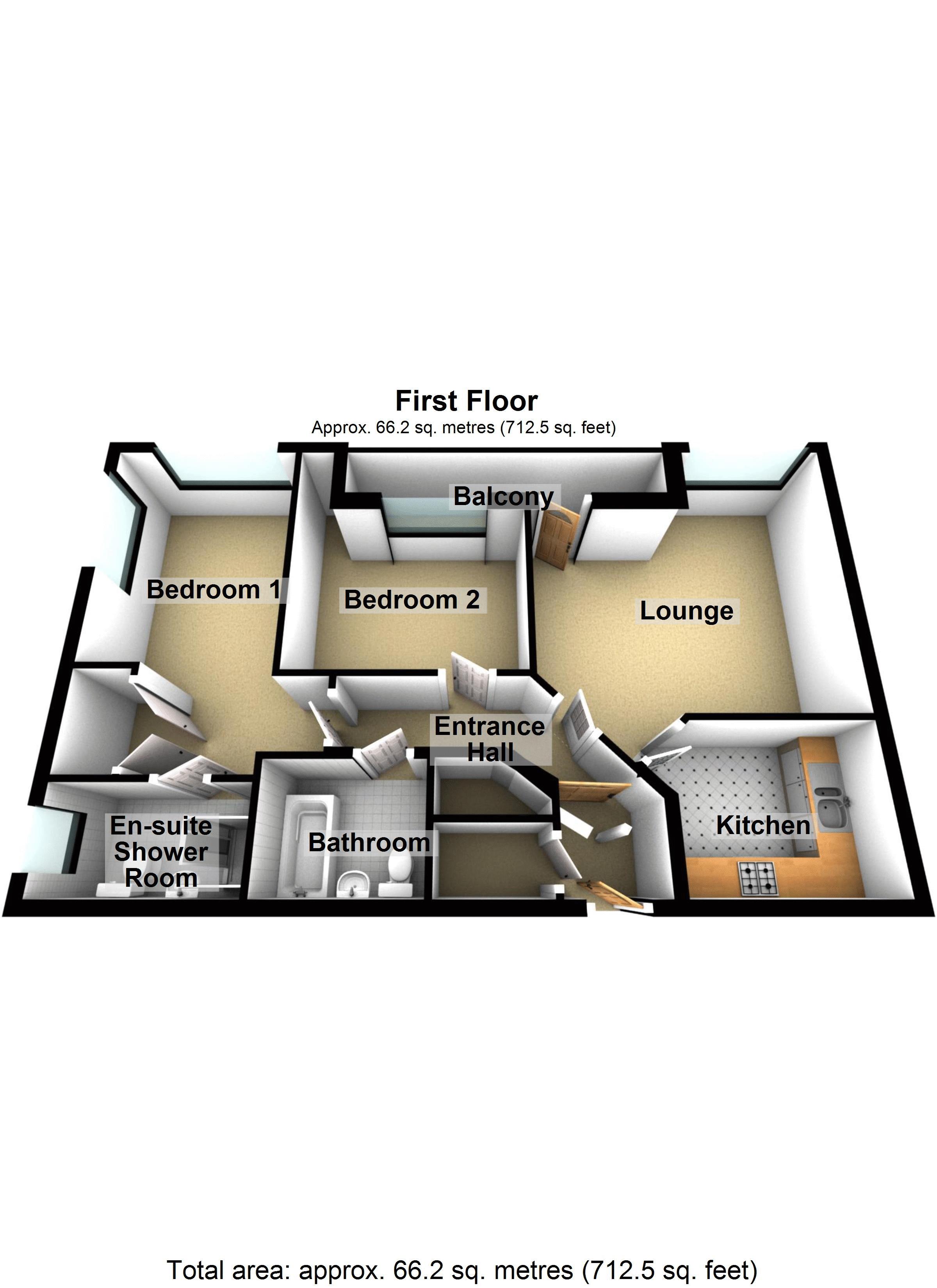 Flat 1, Greyholme Court, The Chase, Hatch End floorplan