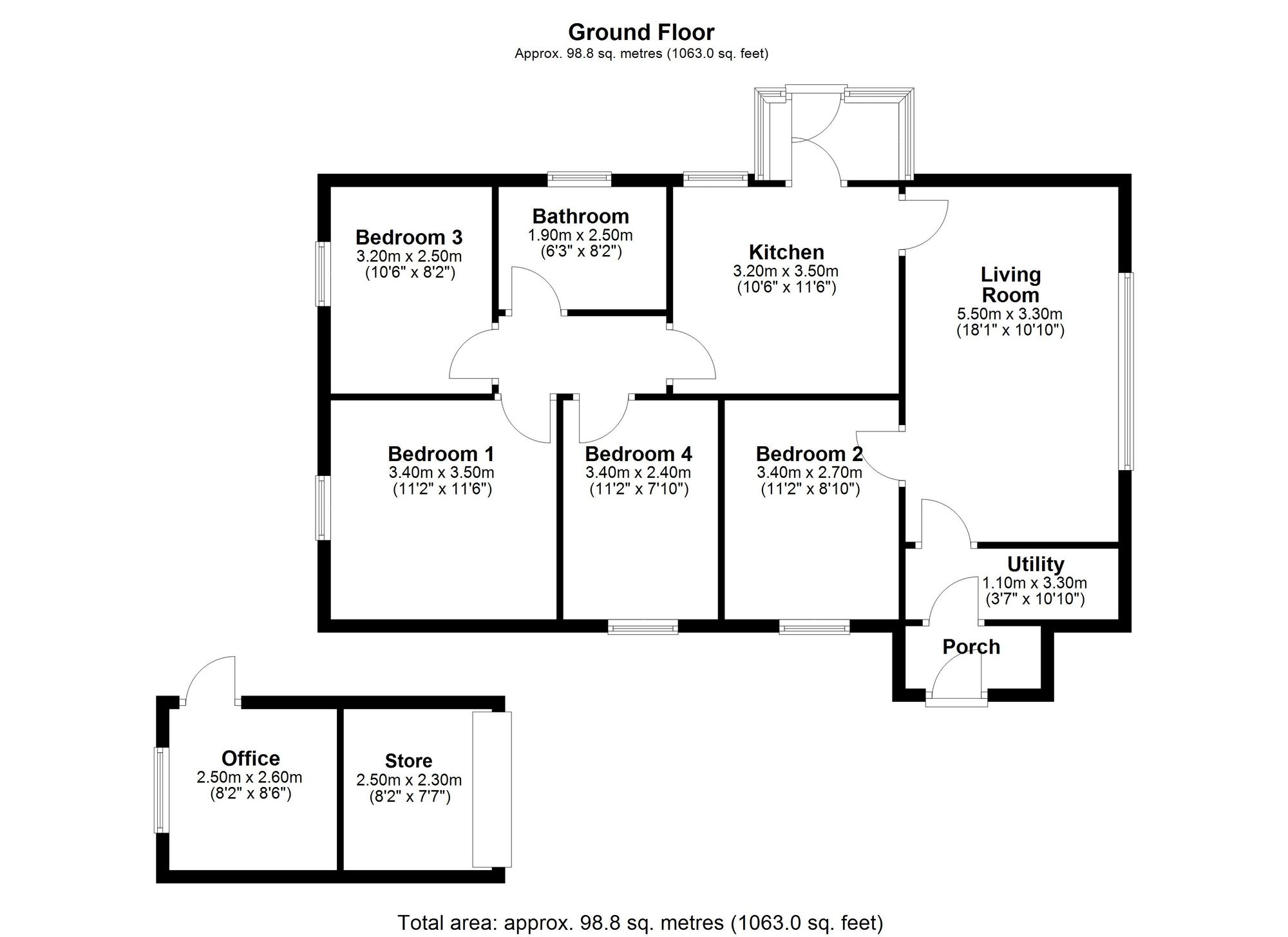 4, Bary Close, Cheriton Fitzpaine, EX17 floorplan
