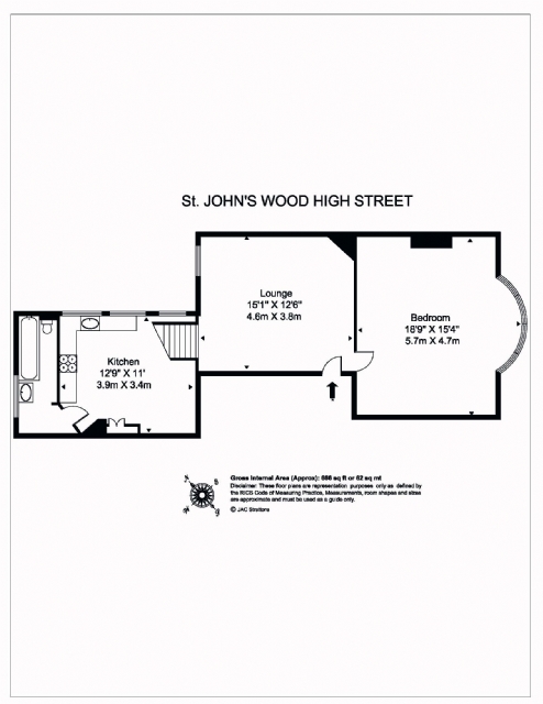 1 Bedrooms Flat to rent in St. Johns Wood High Street, St. John's Wood, London NW8