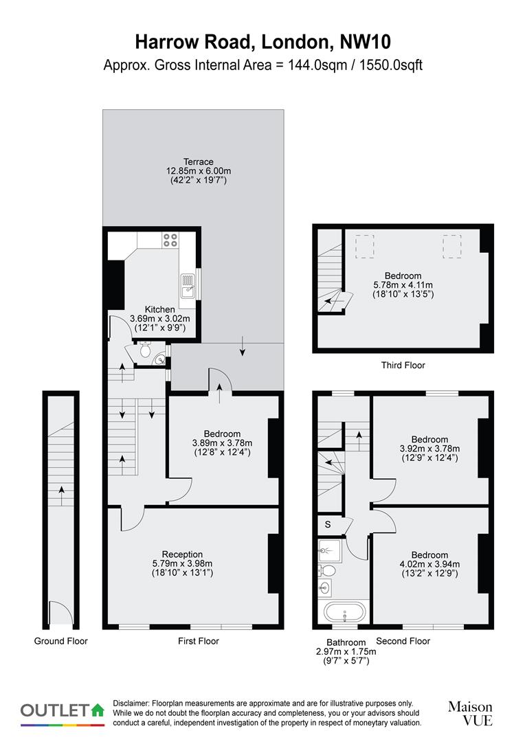 859, Harrow Road, London floorplan
