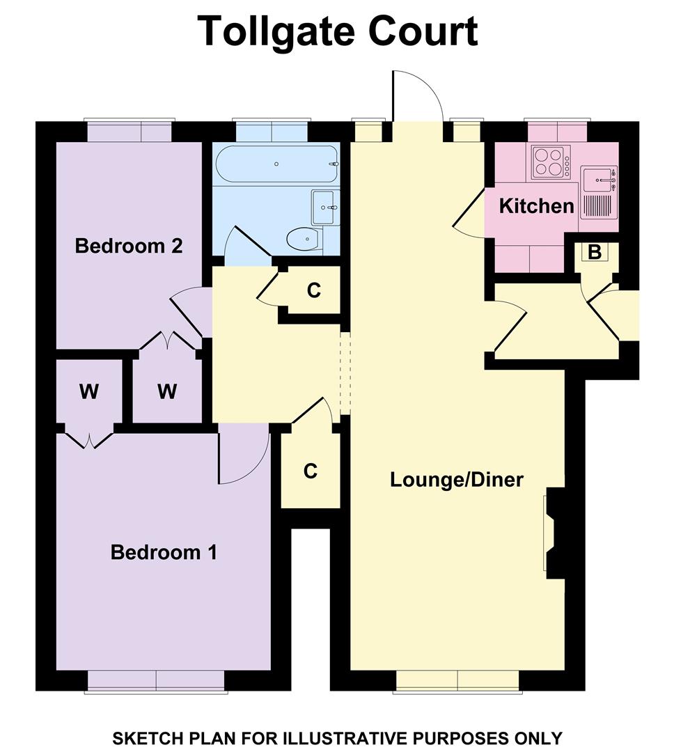 Flat 6, Tollgate Court, Woodhatch Road, Redhill floorplan