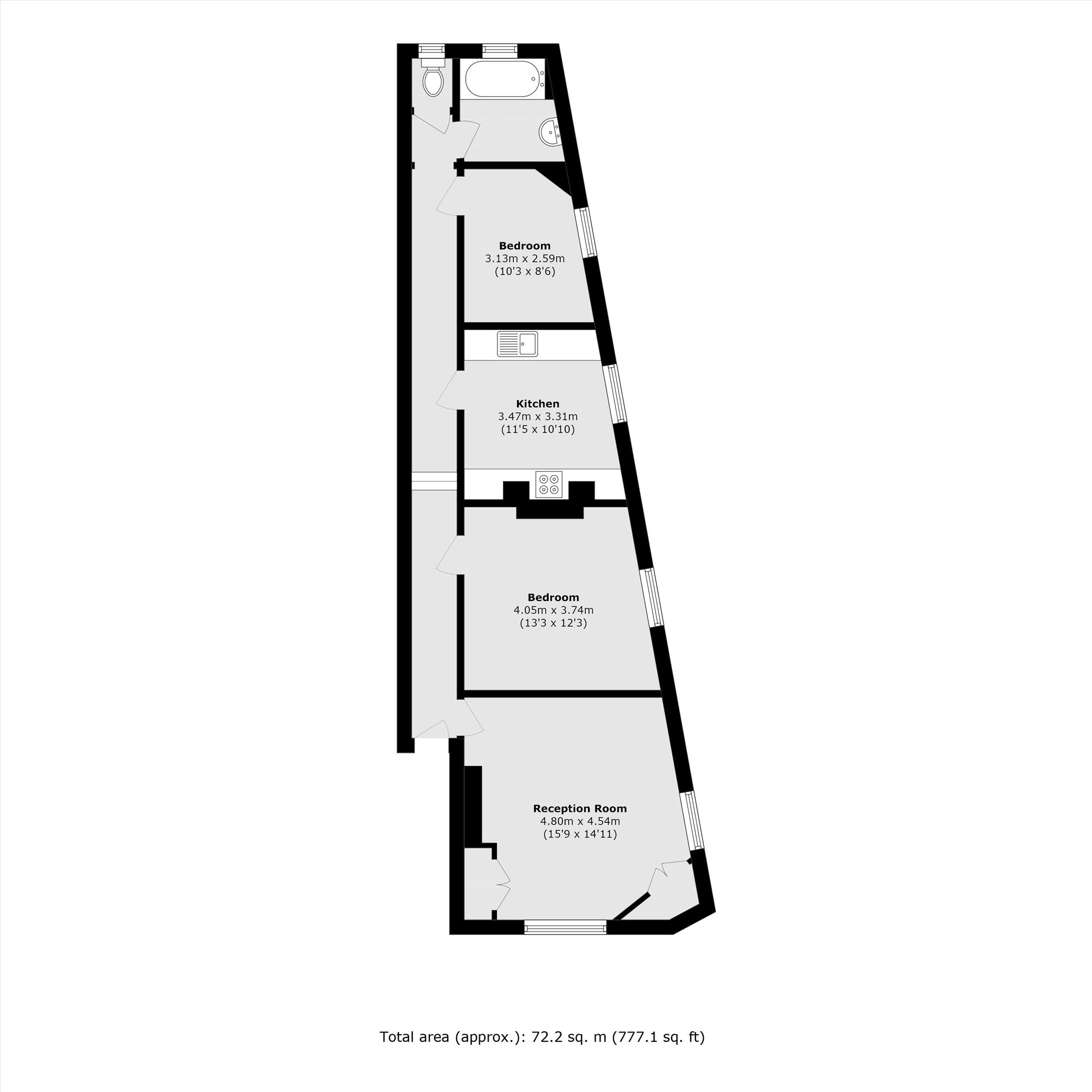 Flat 1A, 369, Richmond Road, Twickenham floorplan