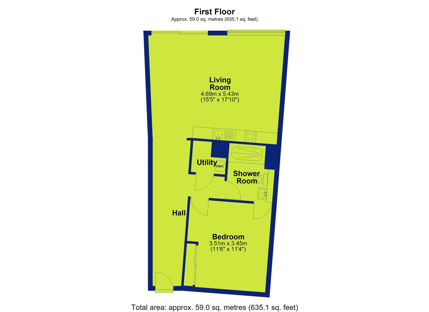 Apartment 67, The Waterside Apartments, Pavilion Road, Nottingham floorplan