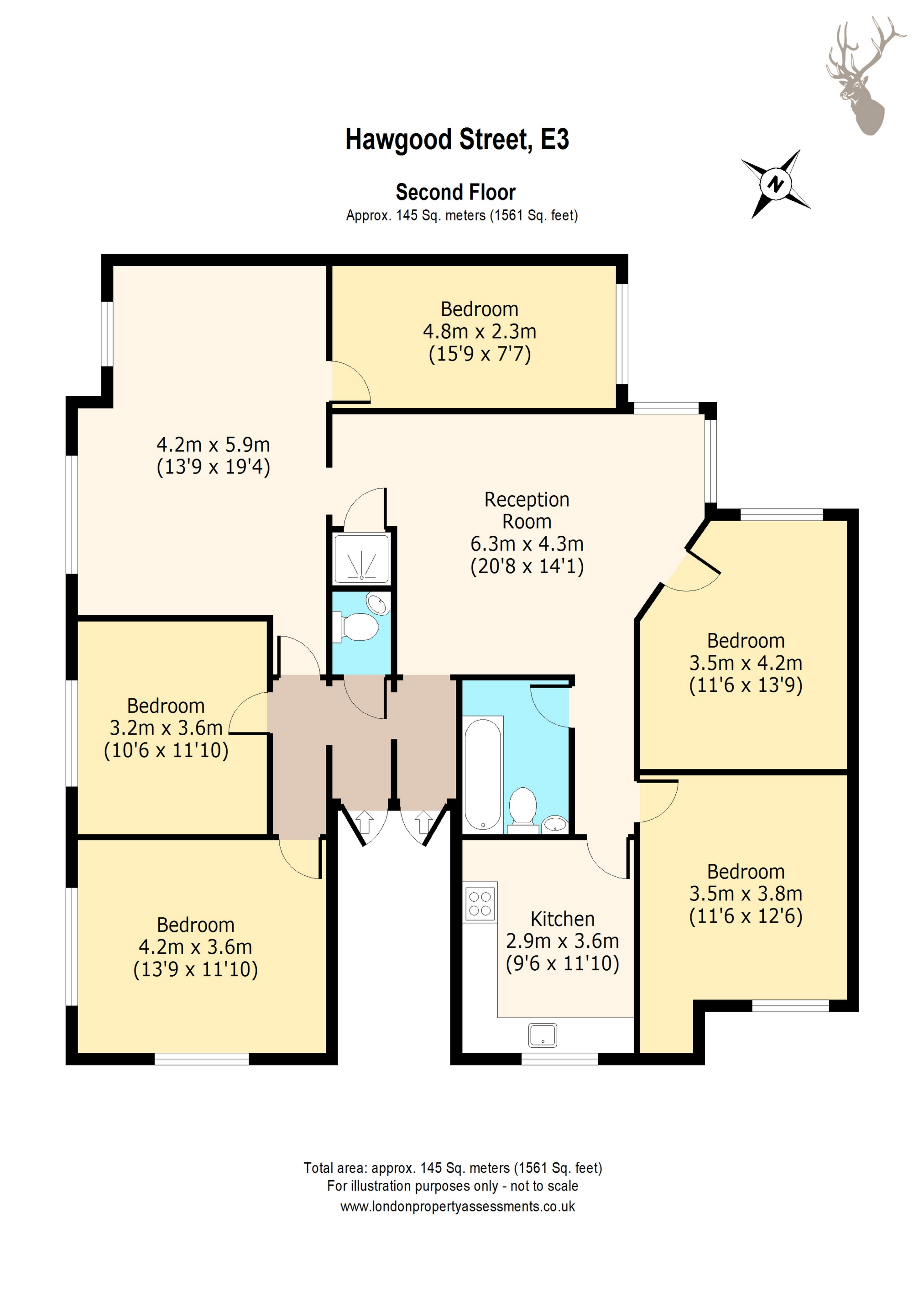 5 Bedrooms Flat to rent in Hawgood Street, Bow E3
