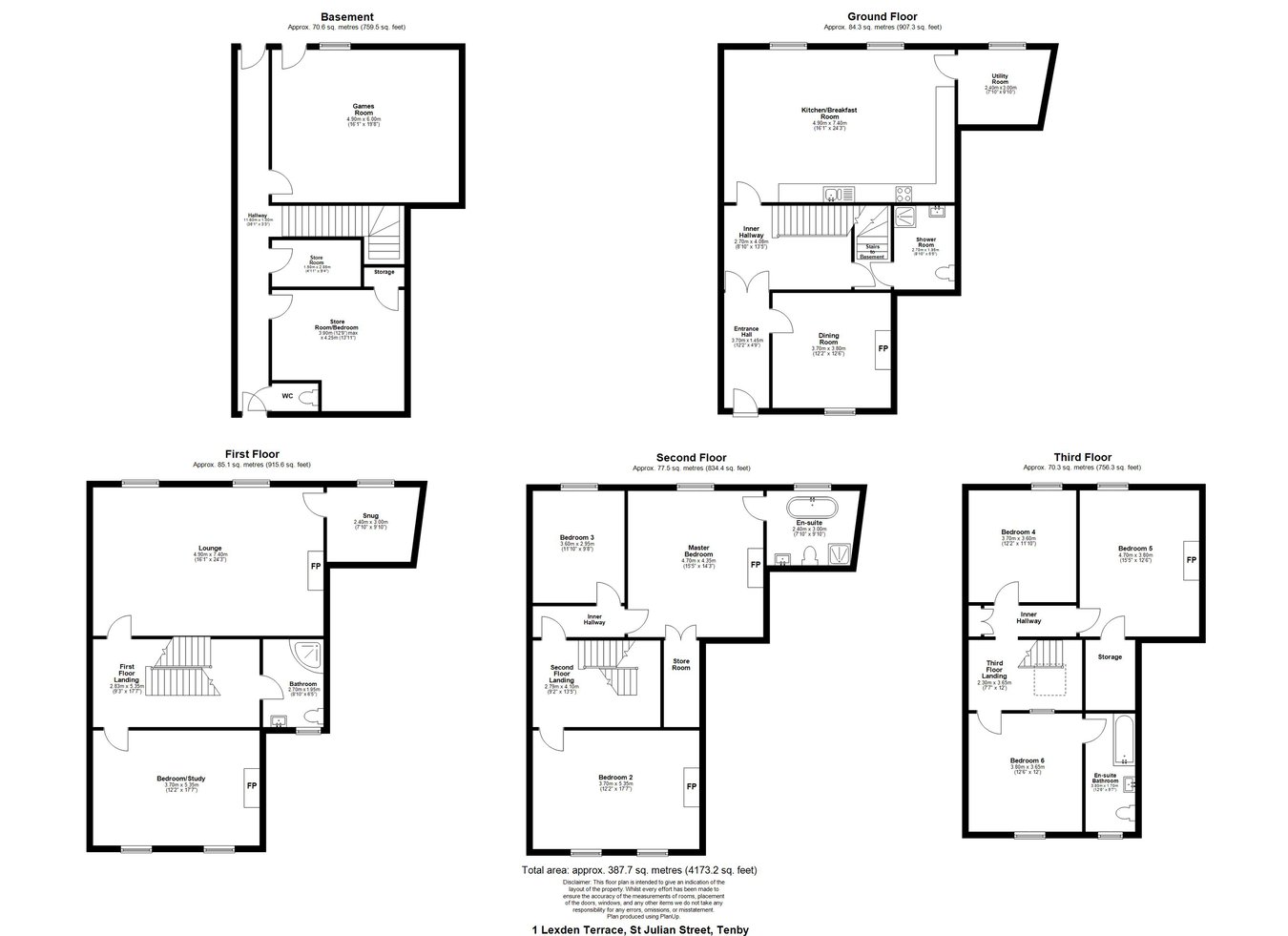 1 Lexden Terrace, St Julian Street, Tenby floorplan