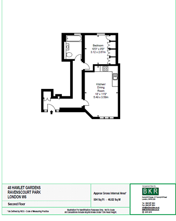 212, Hamlet Gardens, 290, King Street, London floorplan