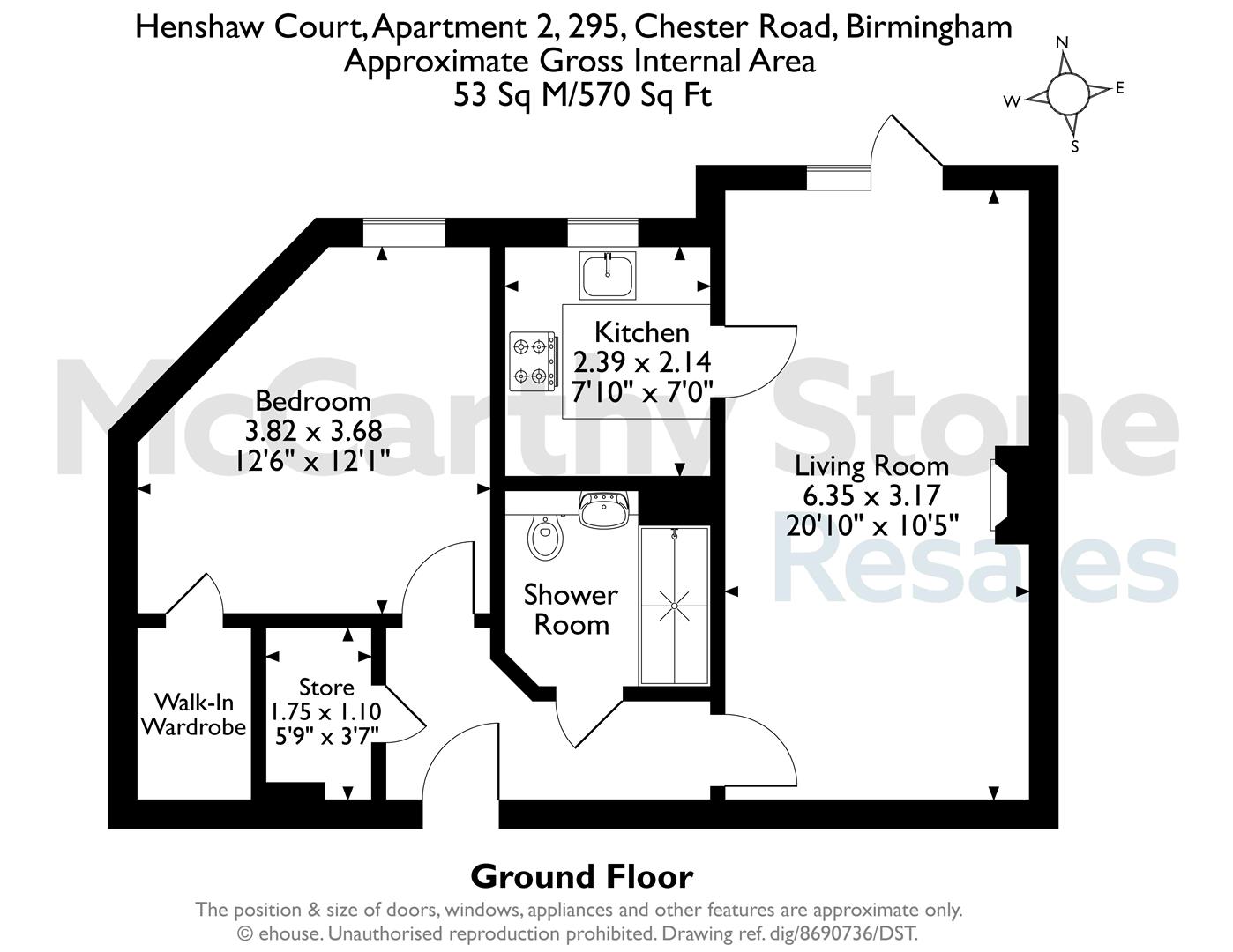 2 Henshaw Court, Chester Road, Birmingham floorplan