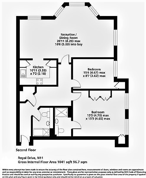 2 Bedrooms Flat to rent in Royal Drive, London N11