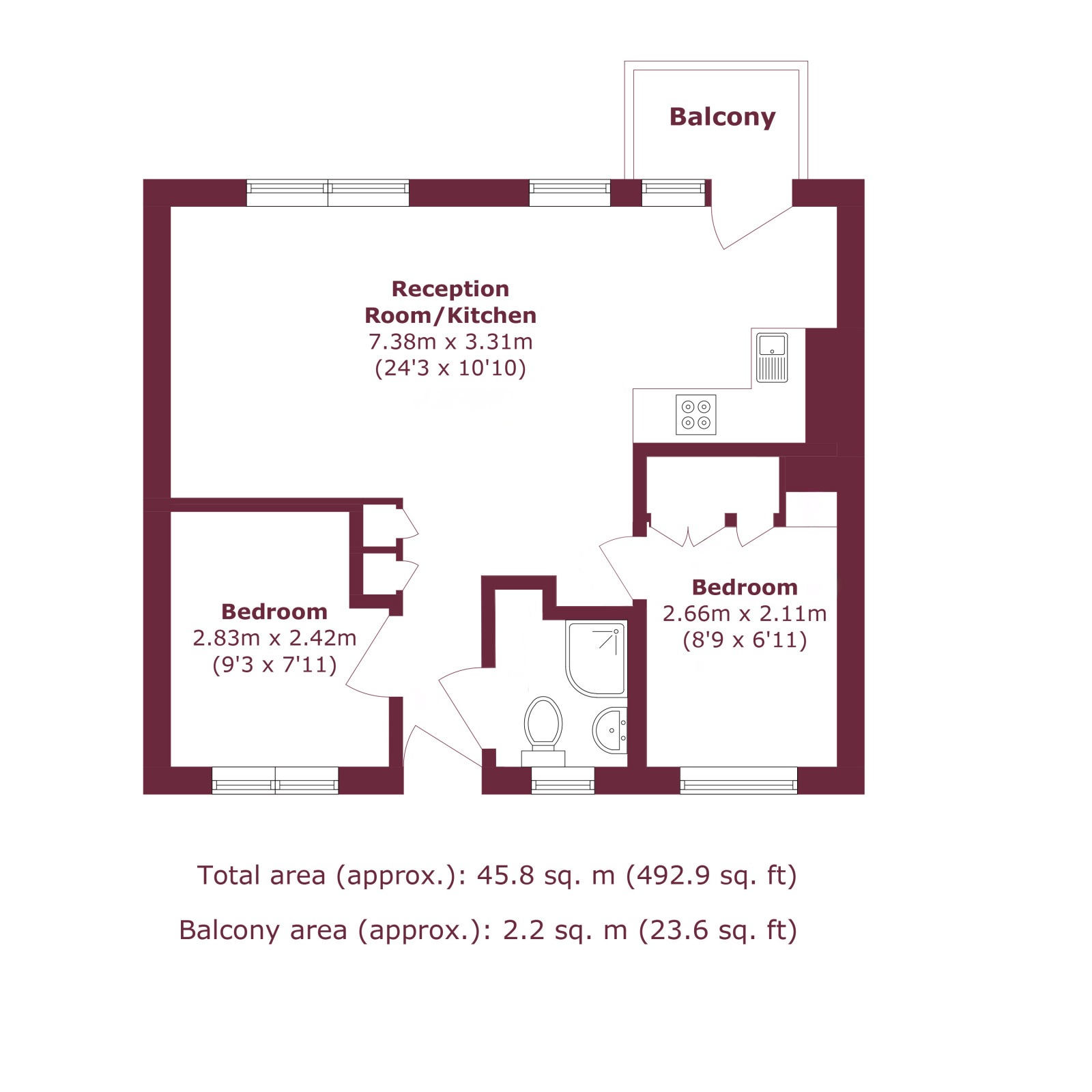 Flat 62,, Finn House, London floorplan