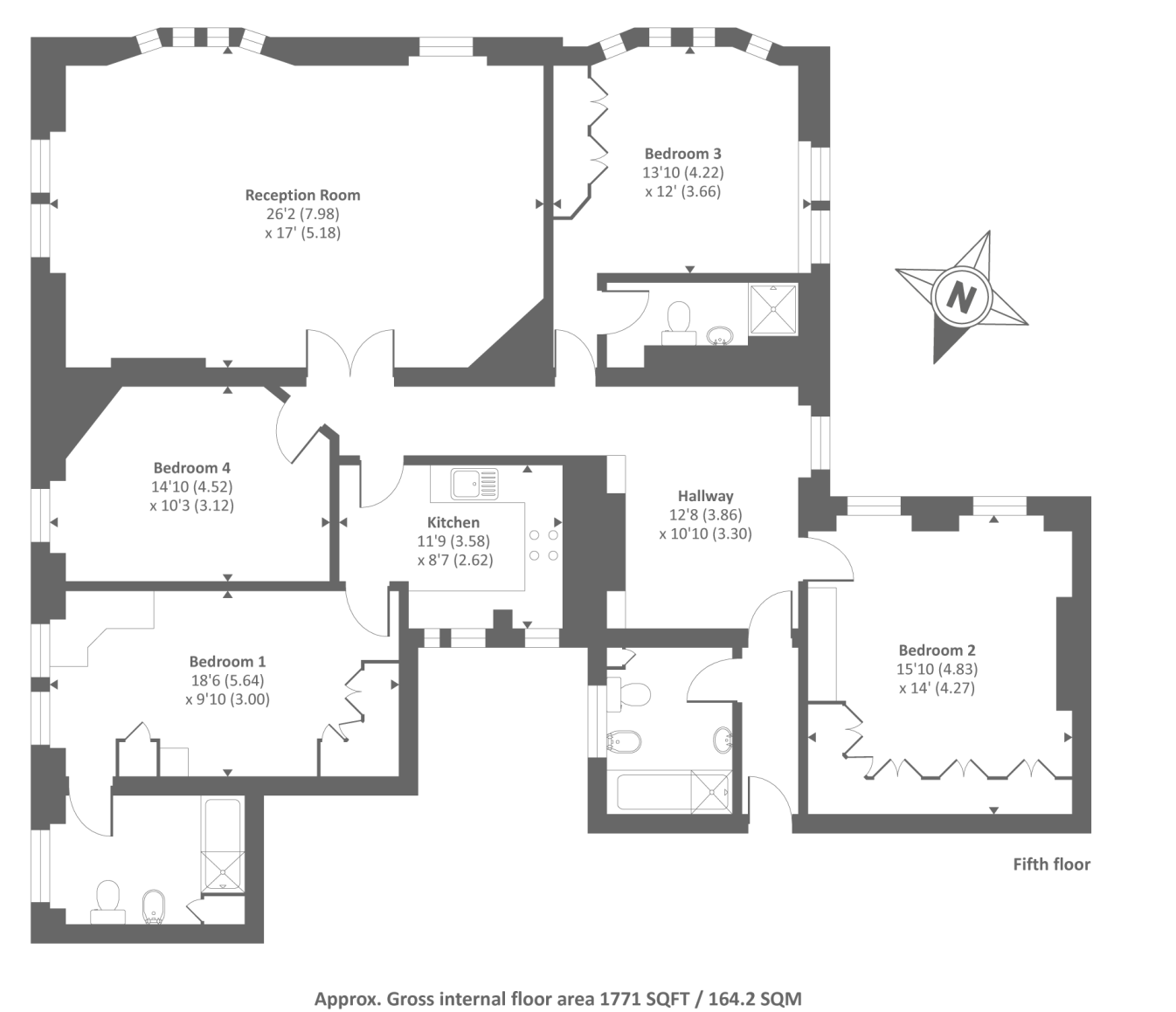 4 Bedrooms Flat to rent in Windsor Court, Moscow Road, Bayswater, London W2