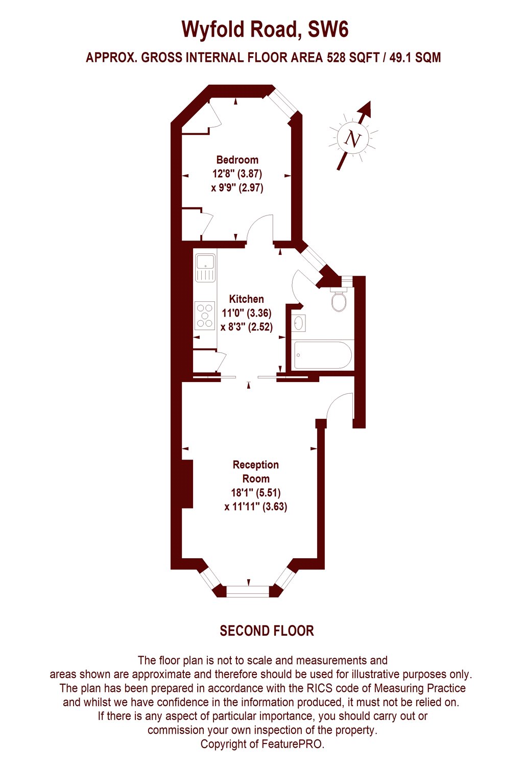 1 Bedrooms Flat for sale in Wyfold Road, London SW6