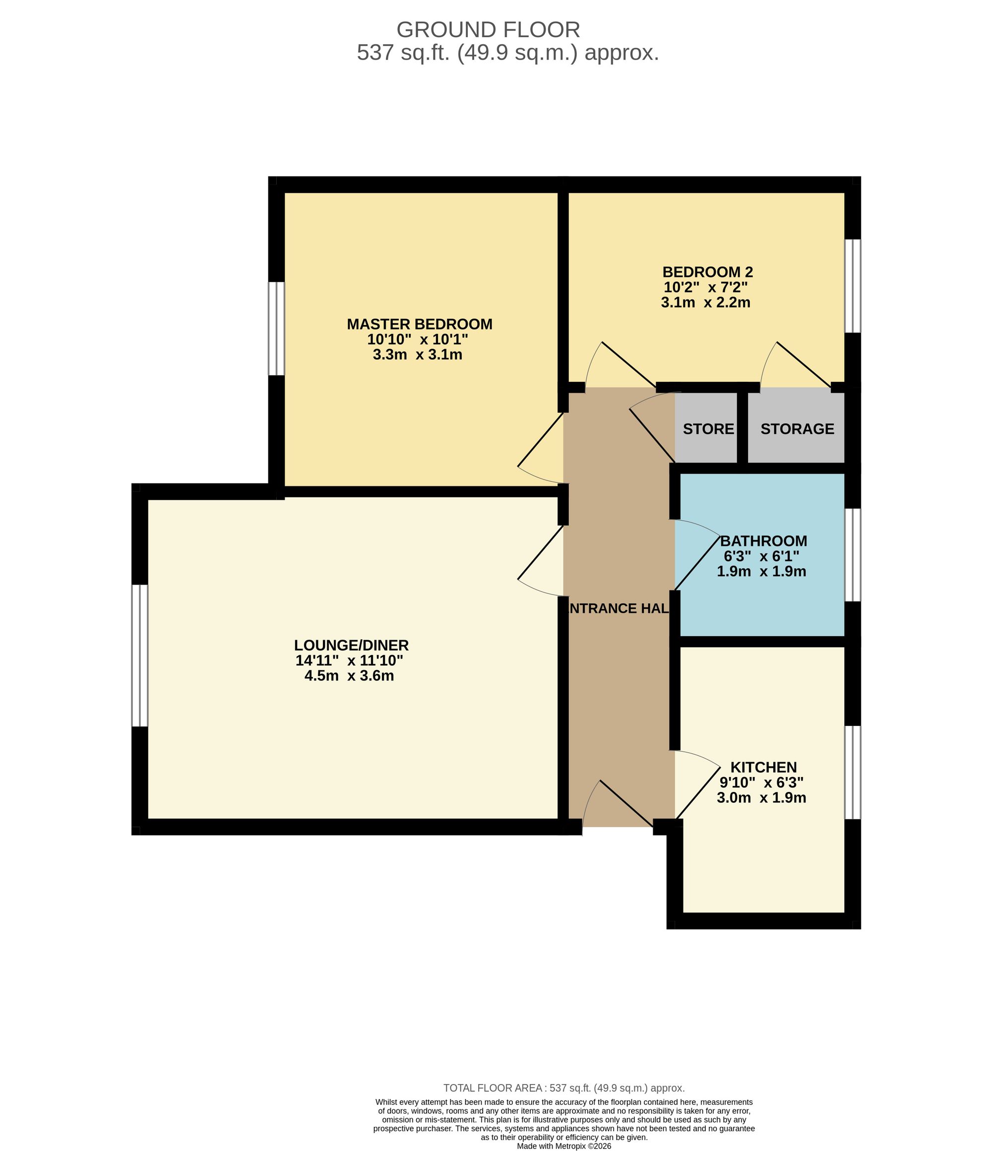Flat E, 49 Small Meadow Court, Caerphilly floorplan