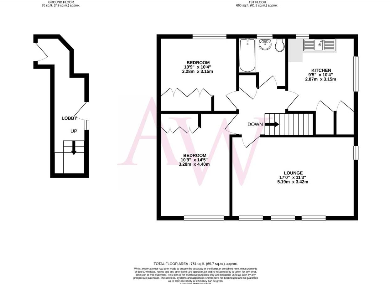The Flat, Village Hall, Deeves Hall Lane, Ridge floorplan
