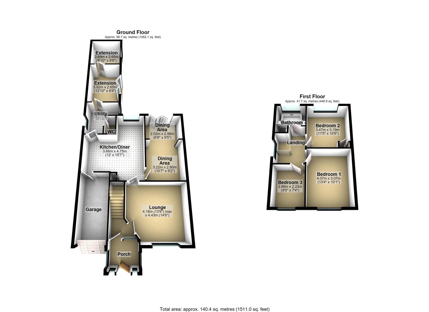 75, Acaster Drive, Leeds floorplan