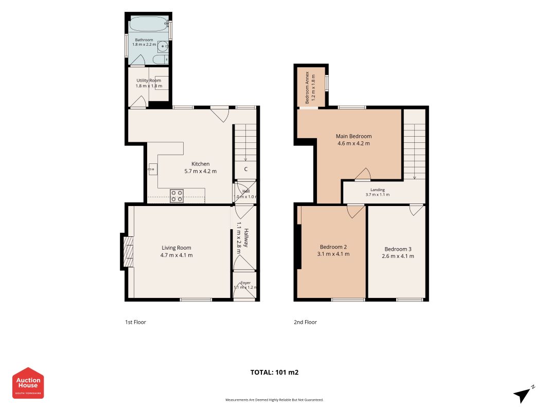 3 James Street South Murton, Seaham floorplan
