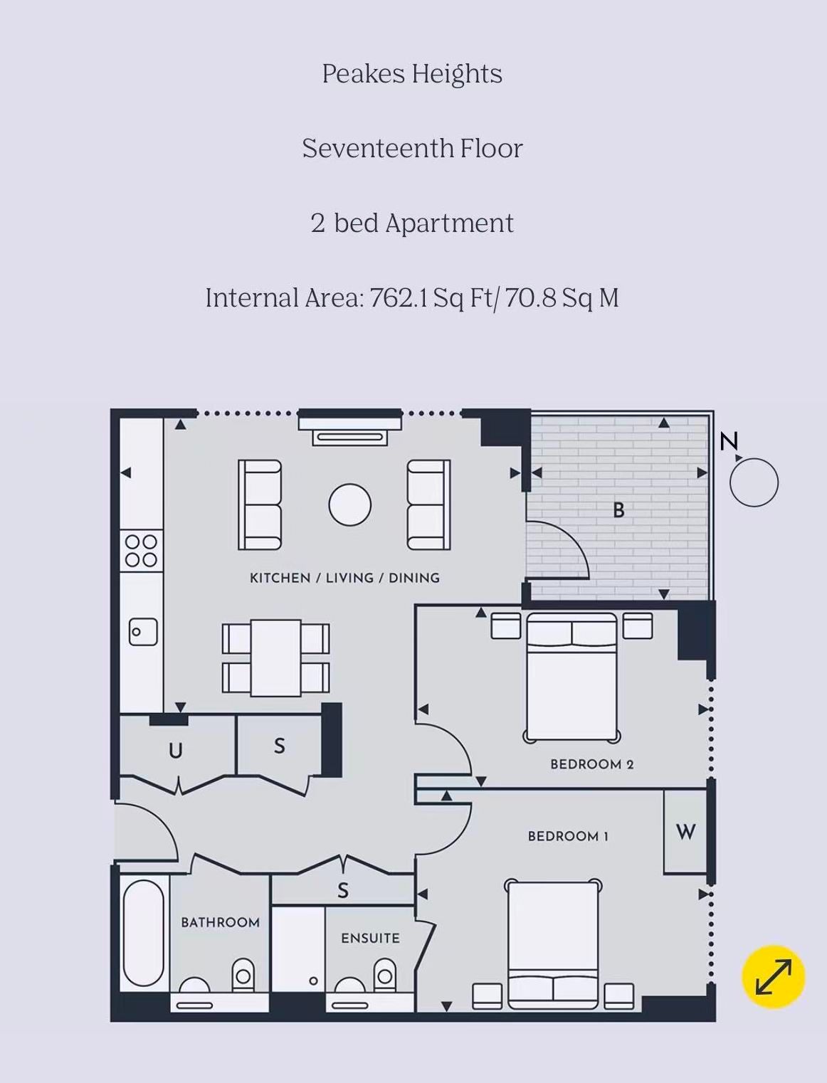 Flat 1705, Peakes Heights, North Greenwich, London floorplan