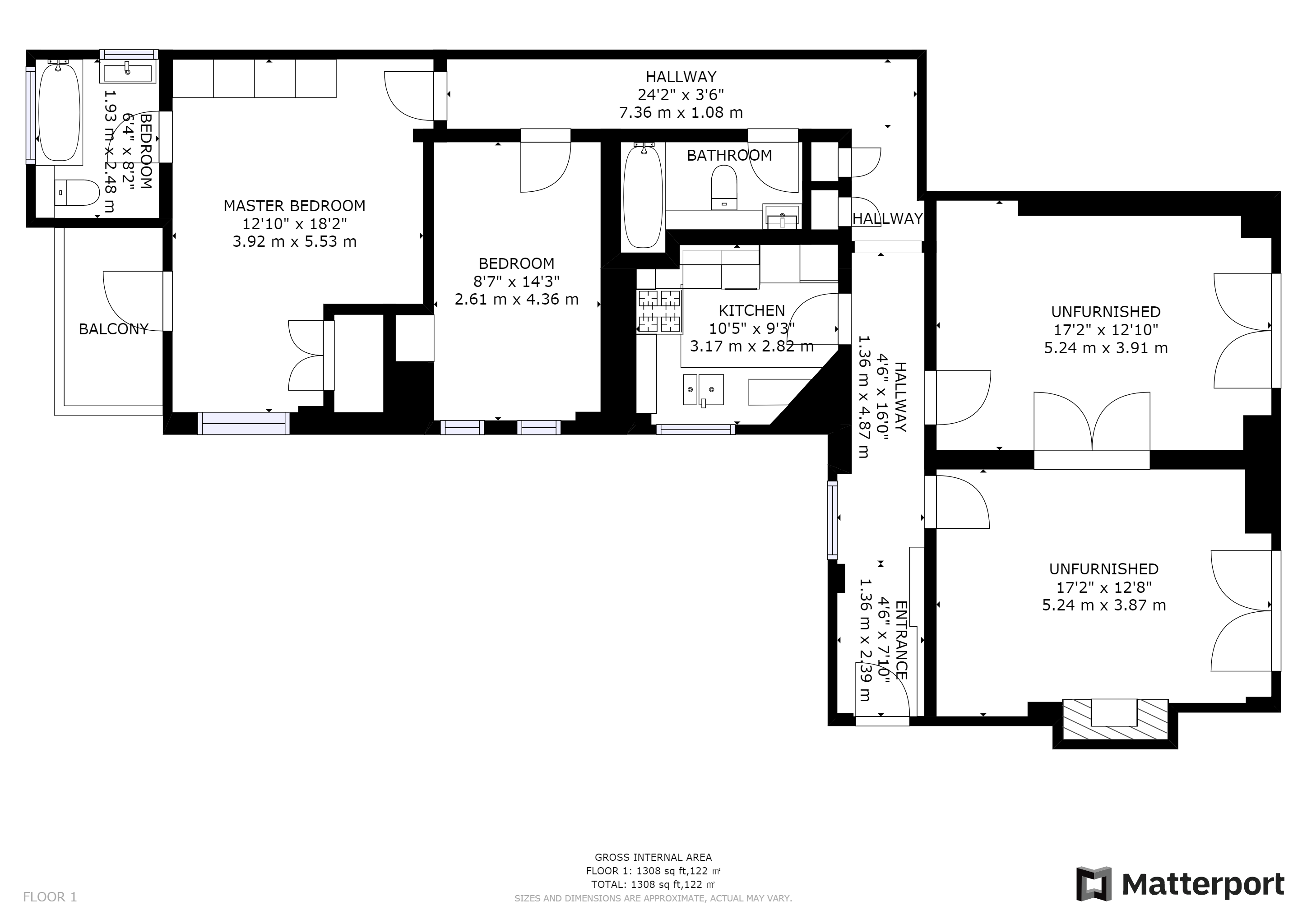 1N, Portman Mansions, London floorplan