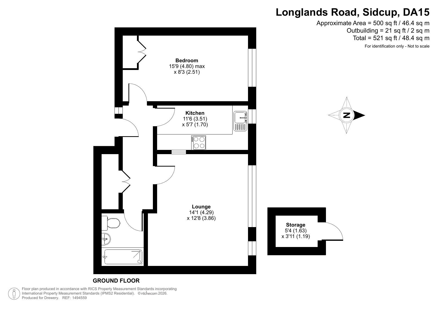 2 Sandalwood House,, Longlands Road, Sidcup floorplan