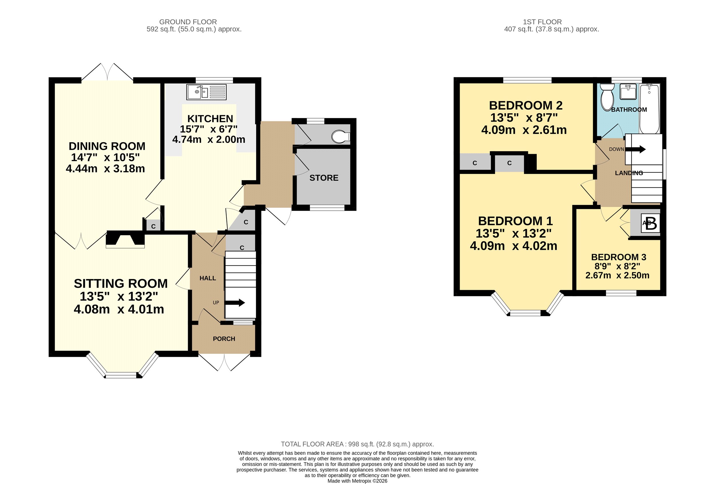 44 Quarry Close, Alcombe Minehead Somerset, Somerset floorplan