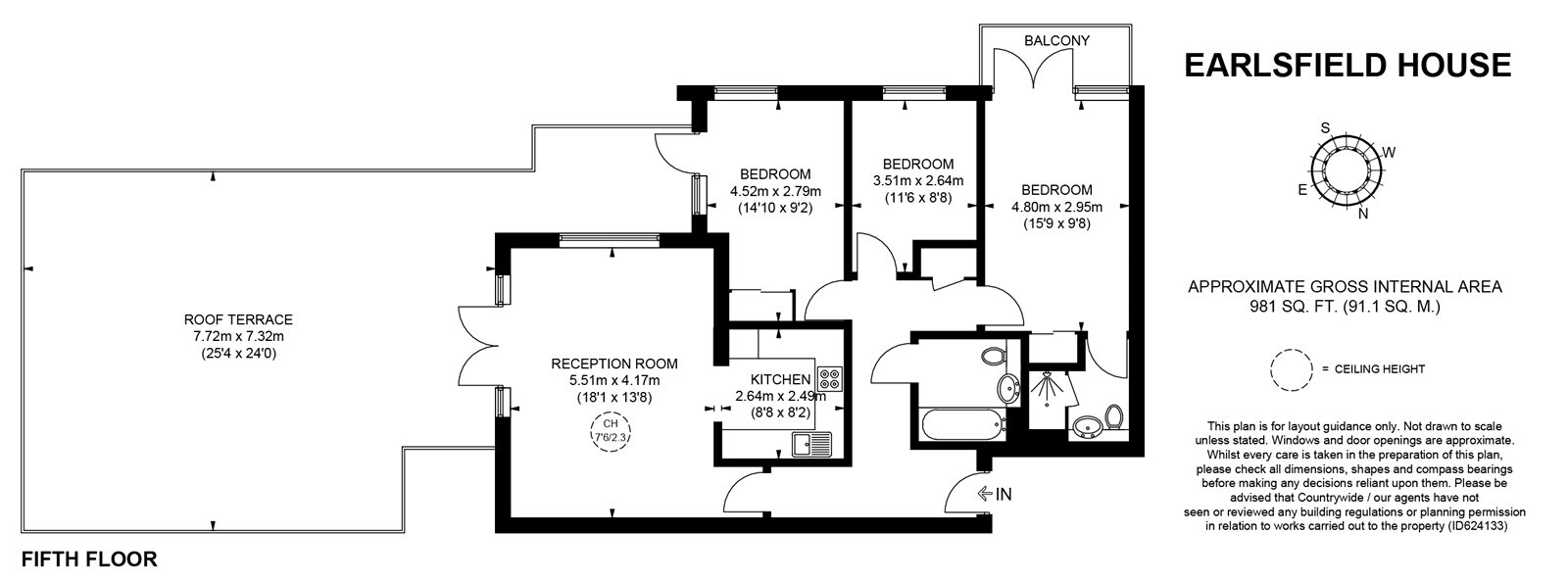 3 bed flat for sale in Earlsfield House, Royal Quarter, Kingston Upon