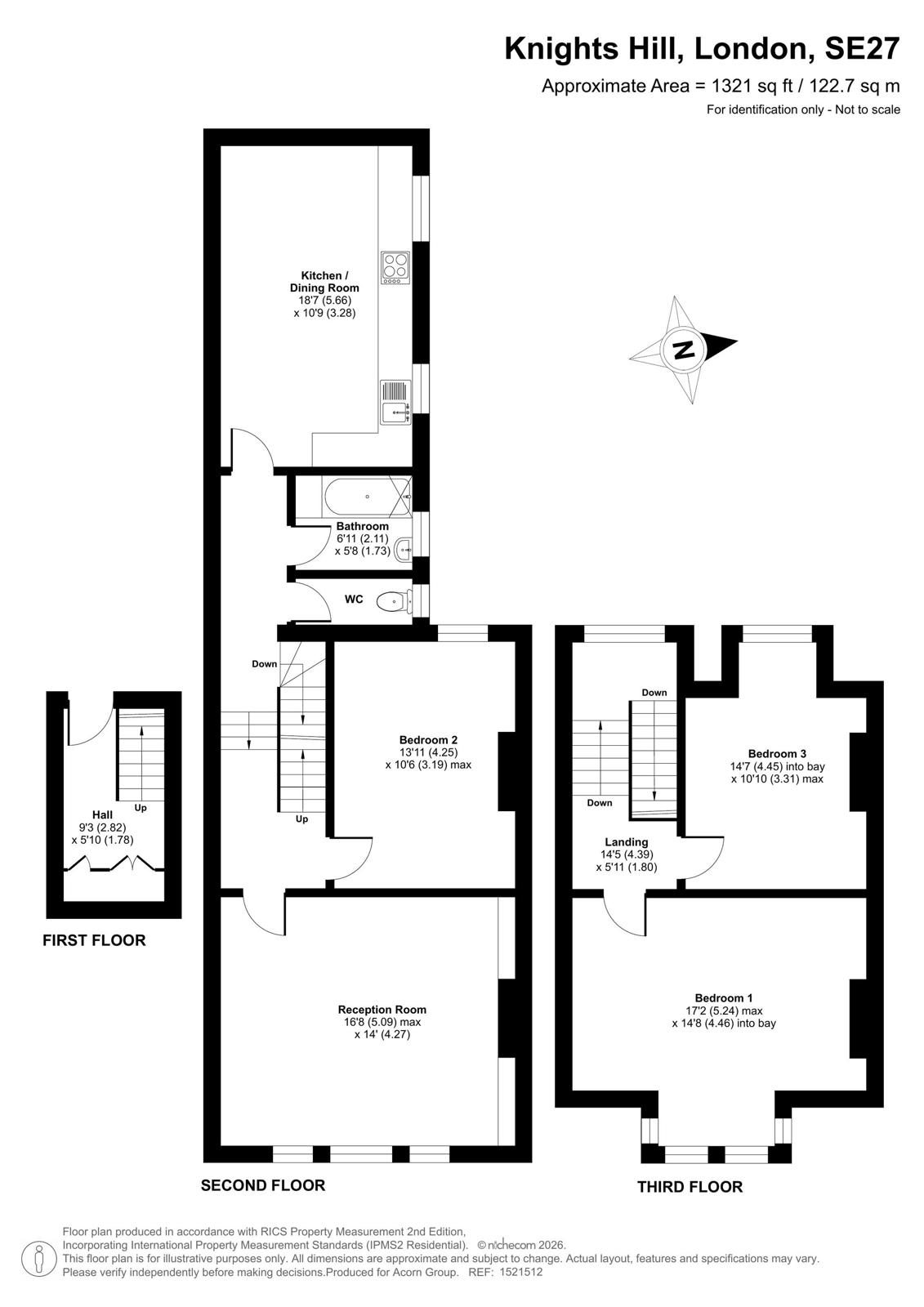 The Top Flat, 48, Knights Hill, London floorplan