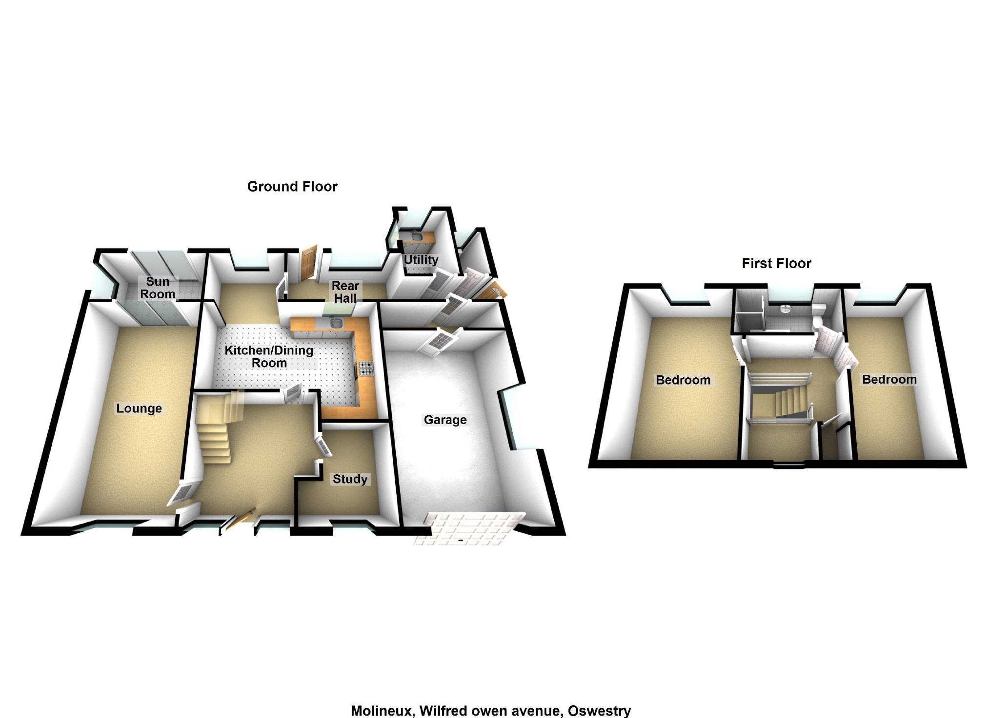 Wilfred Owen Avenue, Oswestry SY11, 2 bedroom detached bungalow for