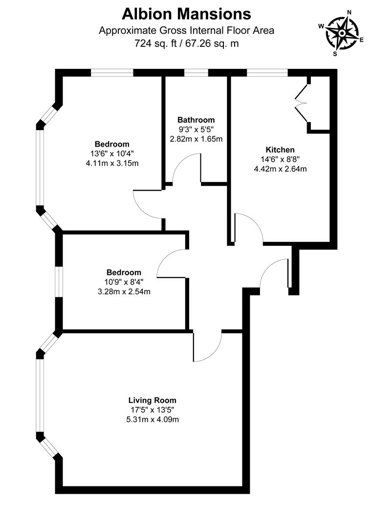 3, Royal Albion Mansions, Marine Parade, Hastings floorplan