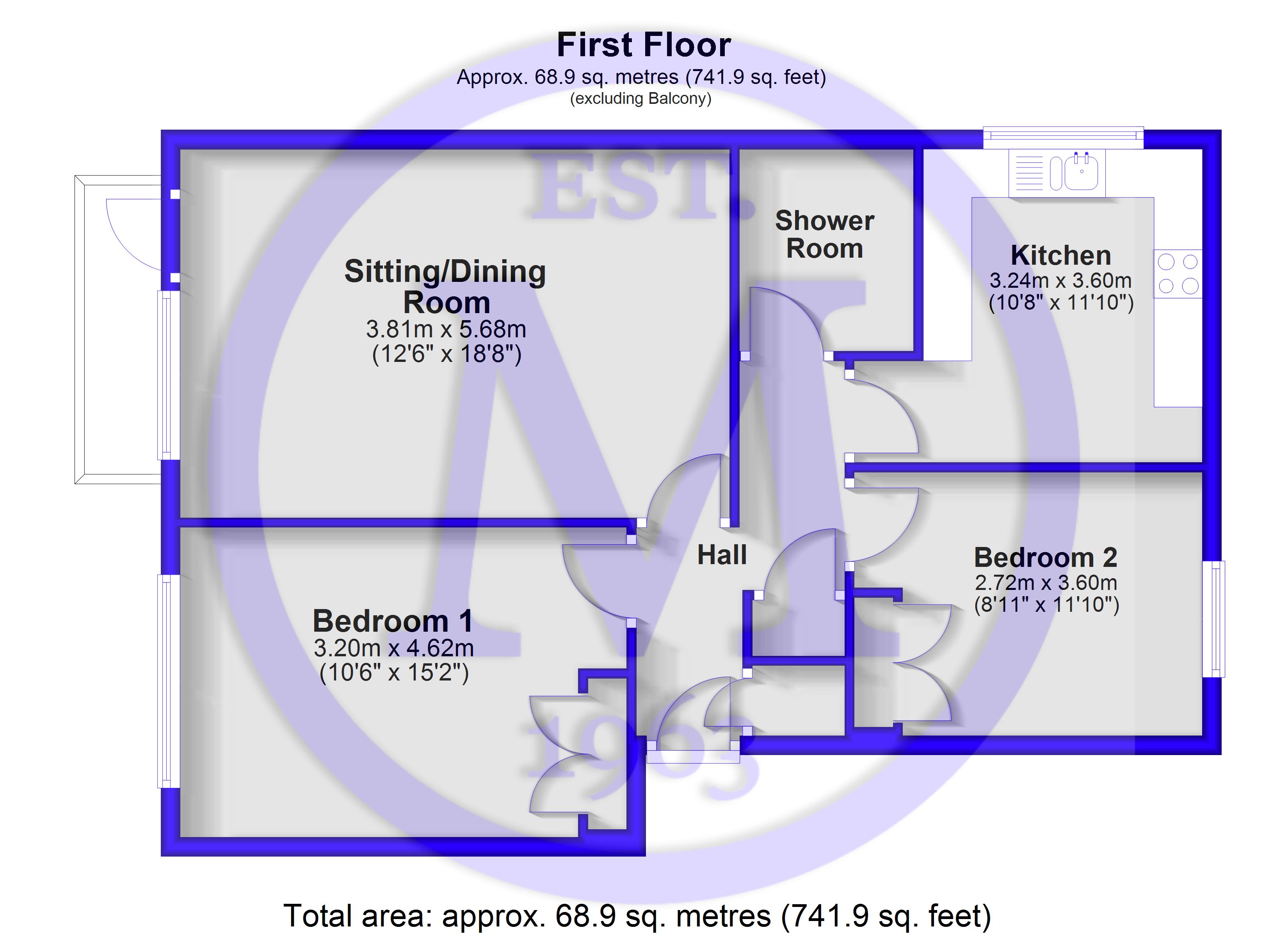 Flat 12, Cherry Tree Court,, Station Road, Hampshire floorplan
