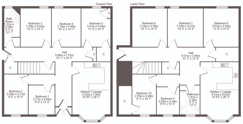 MD, 28, Kersland Street, Glasgow floorplan