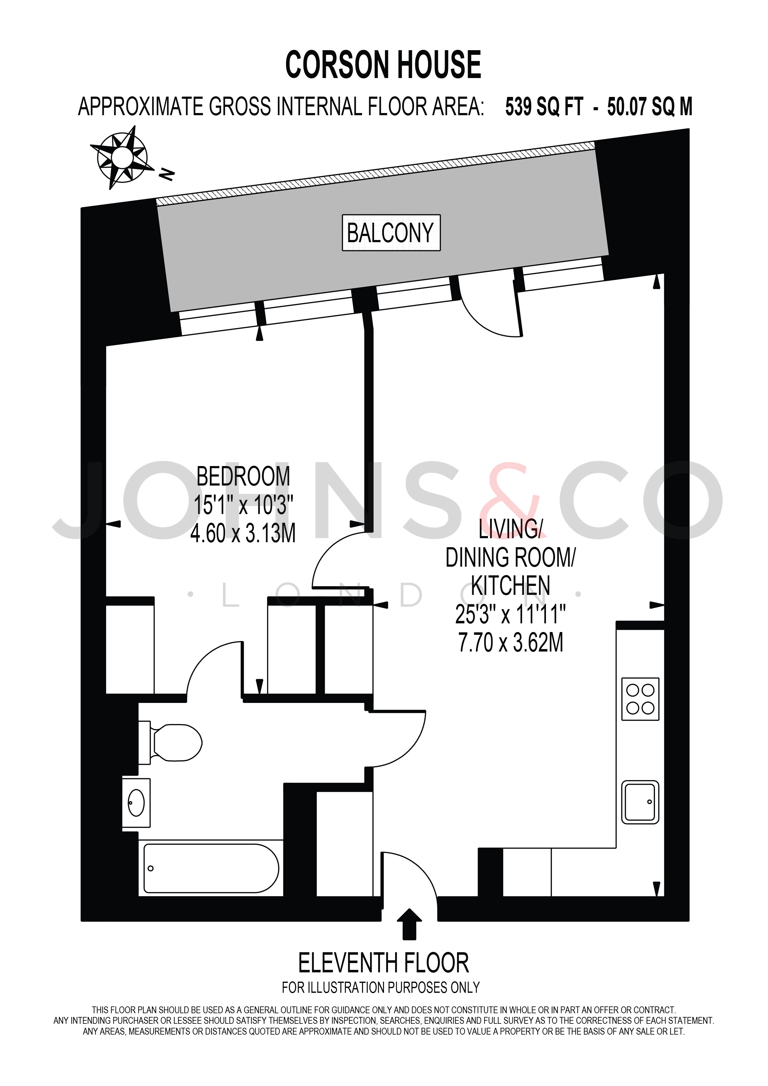 Flat 1108 Corson House 157, City Island Way, London floorplan