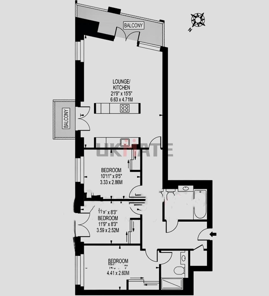 Talisman Tower, 6 Lincoln Plaza, London floorplan