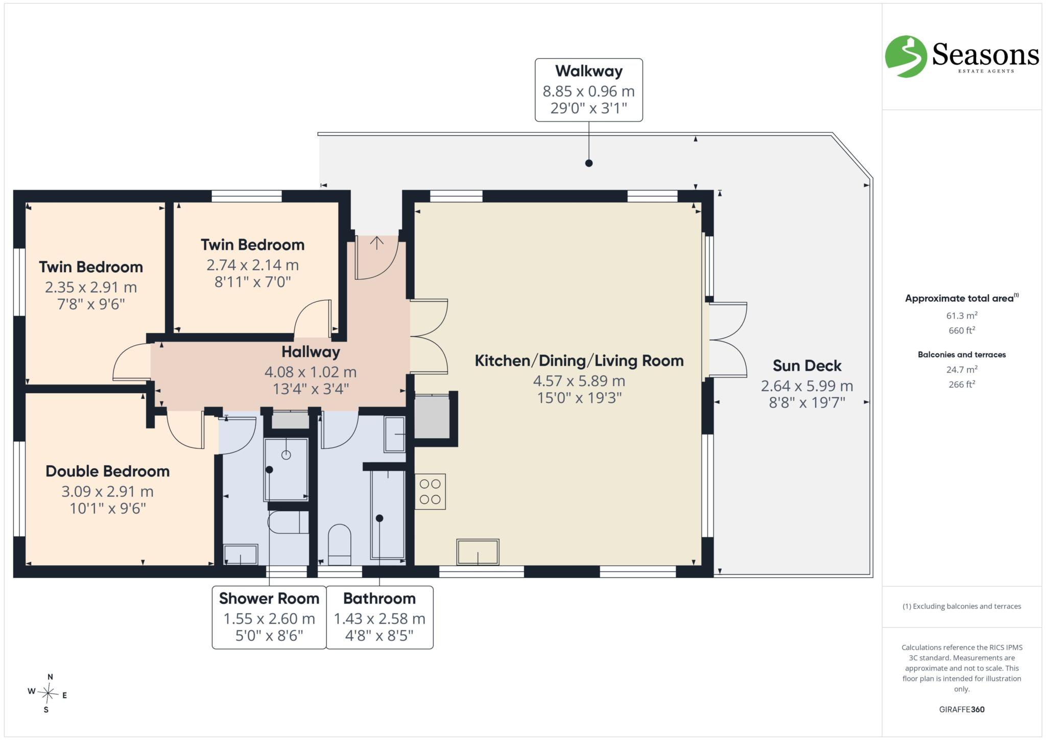 305 Killigarth Manor Holiday Park, Killigarth, Looe floorplan