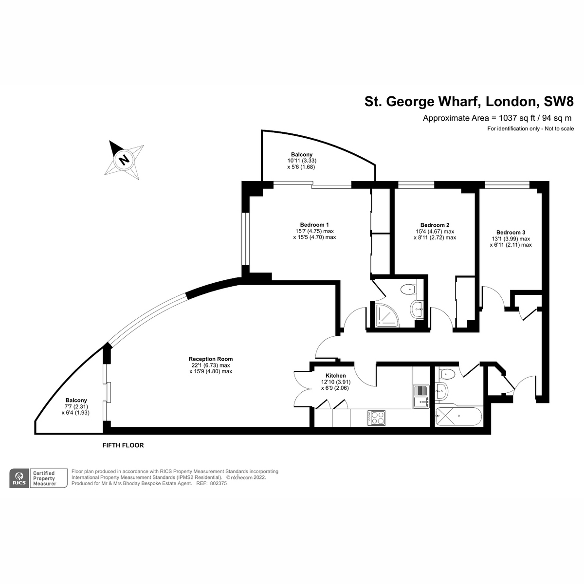 St. Wharf, London SW8, 3 bedroom flat for sale 64987793