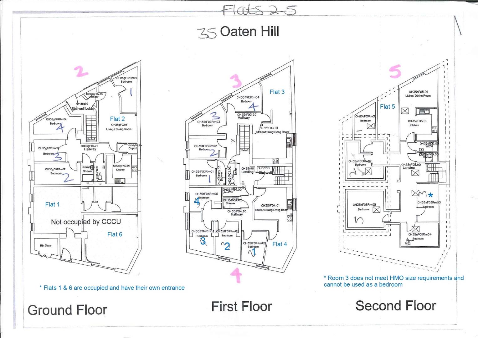 Flats 1-6 The Old Oast, 35, Oaten Hill, Canterbury floorplan