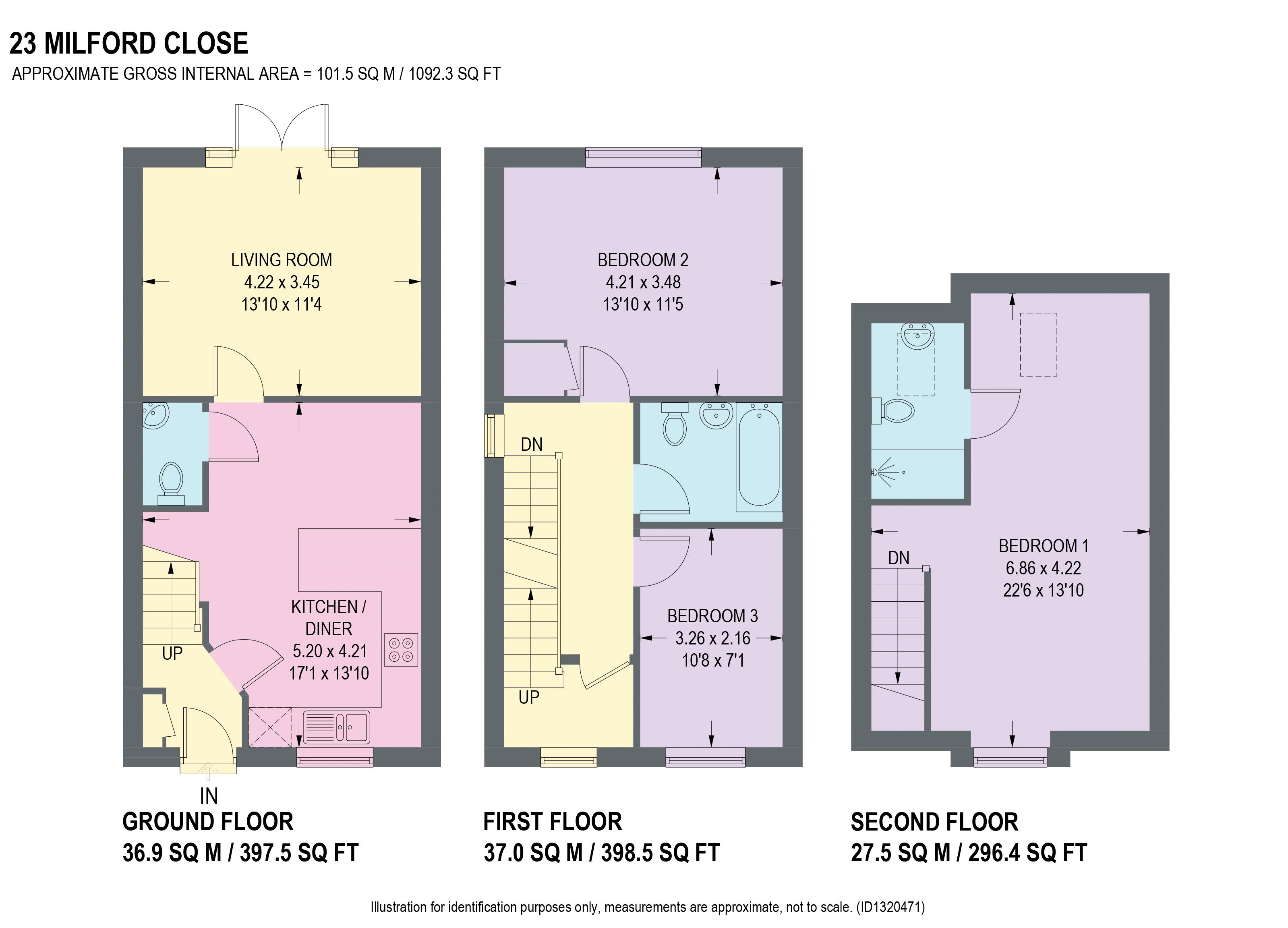 23, Milford Close, Chesterfield floorplan