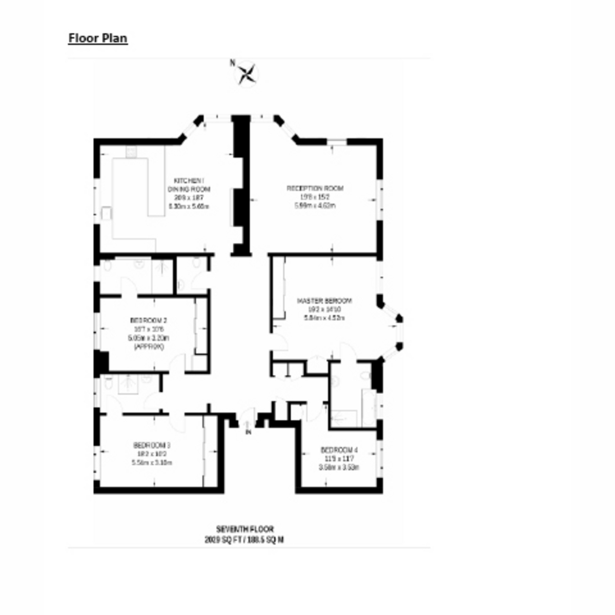 Flat Flat 503, Park West, Edgware Road, London floorplan