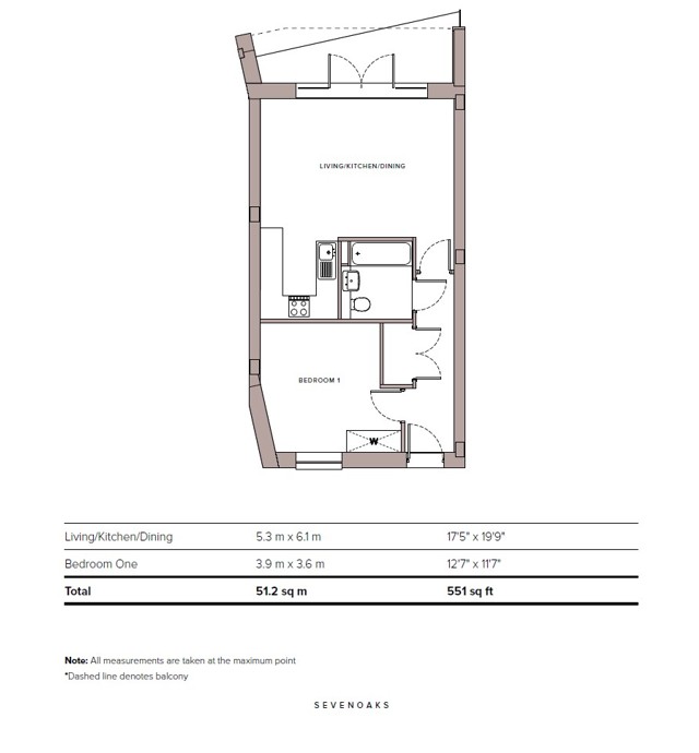 Chandlers Place A05 (Type 5), 136, Chandlers Place, High Street, Kent floorplan