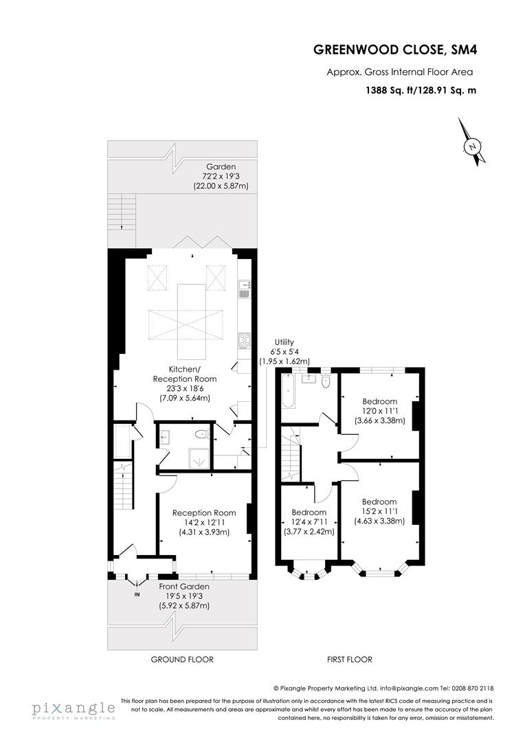 37, Greenwood Close, Morden floorplan