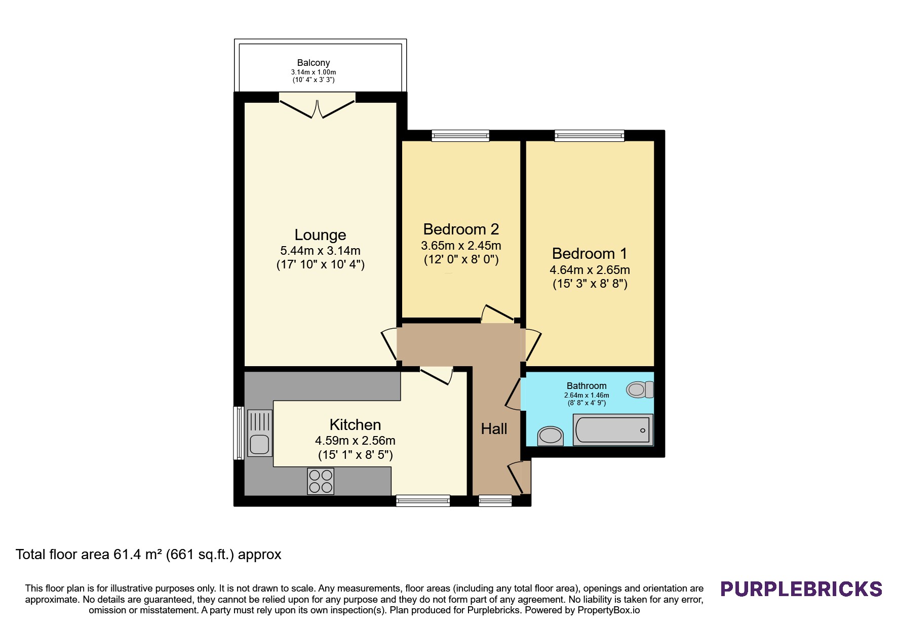 Flat 3, 34, Round Hill Wharf, Kidderminster floorplan