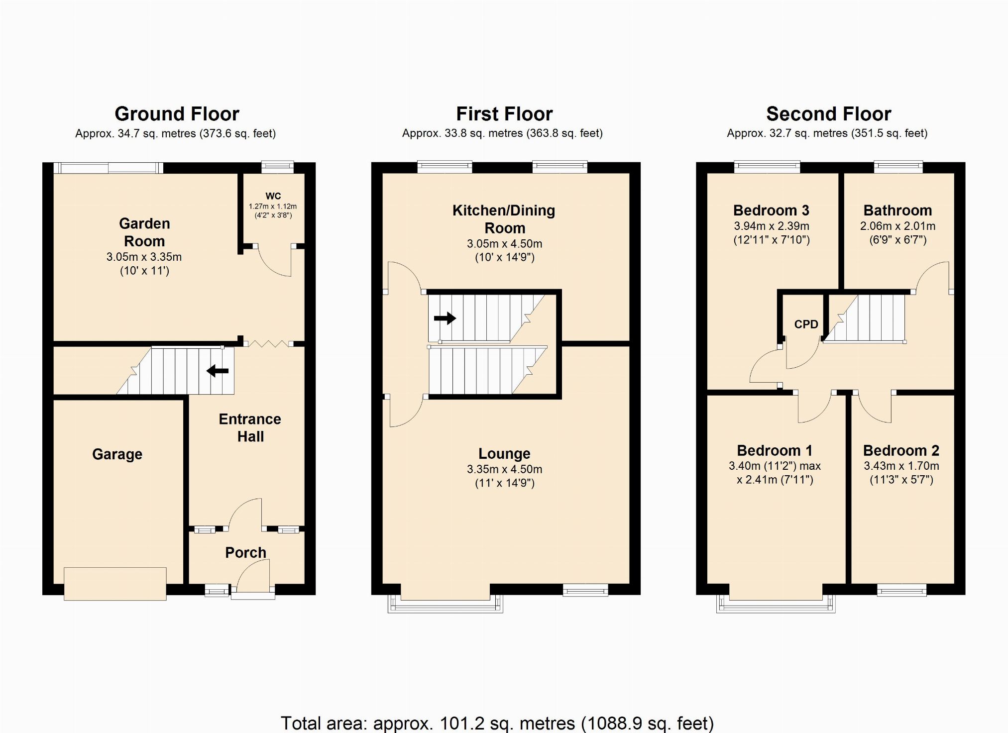 3 Bedrooms Town house for sale in Hallam Close, Moulton, Northmpton NN3