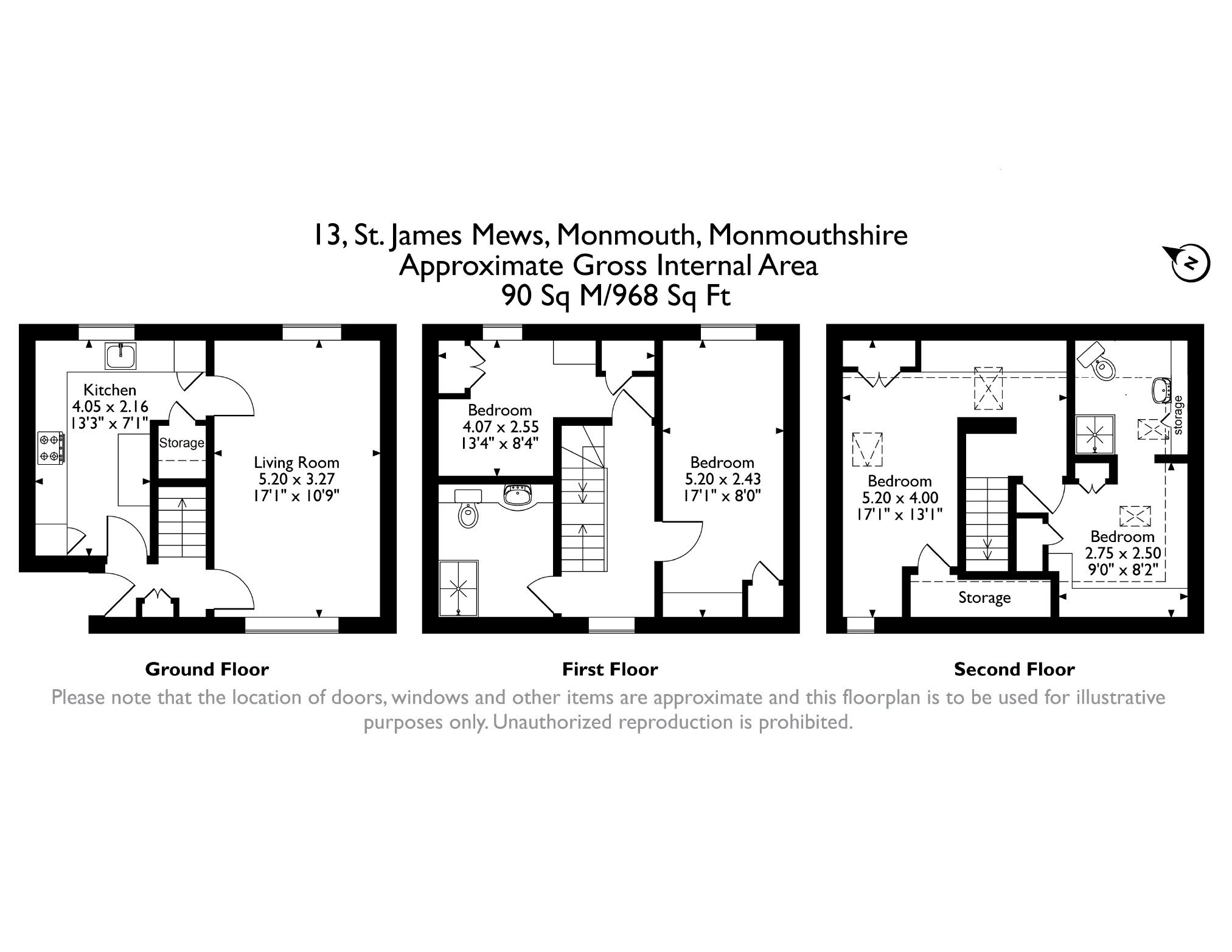 13, St. James Mews, Monmouth floorplan
