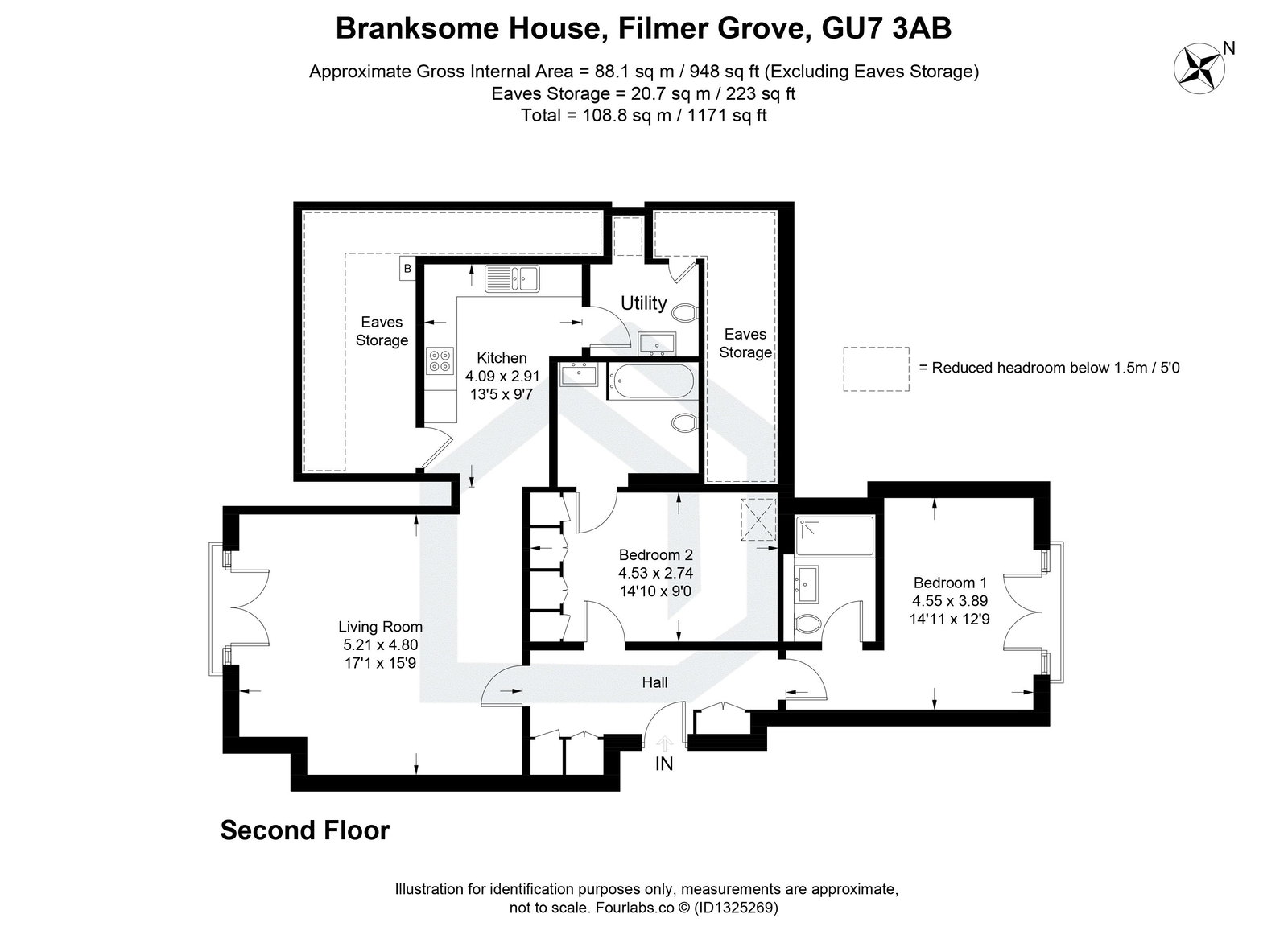 25 Branksome House, Filmer Grove, Godalming floorplan