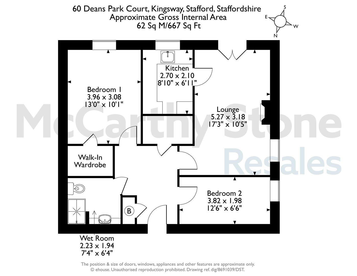 60 Deans Park Court, Kingsway, Stafford floorplan
