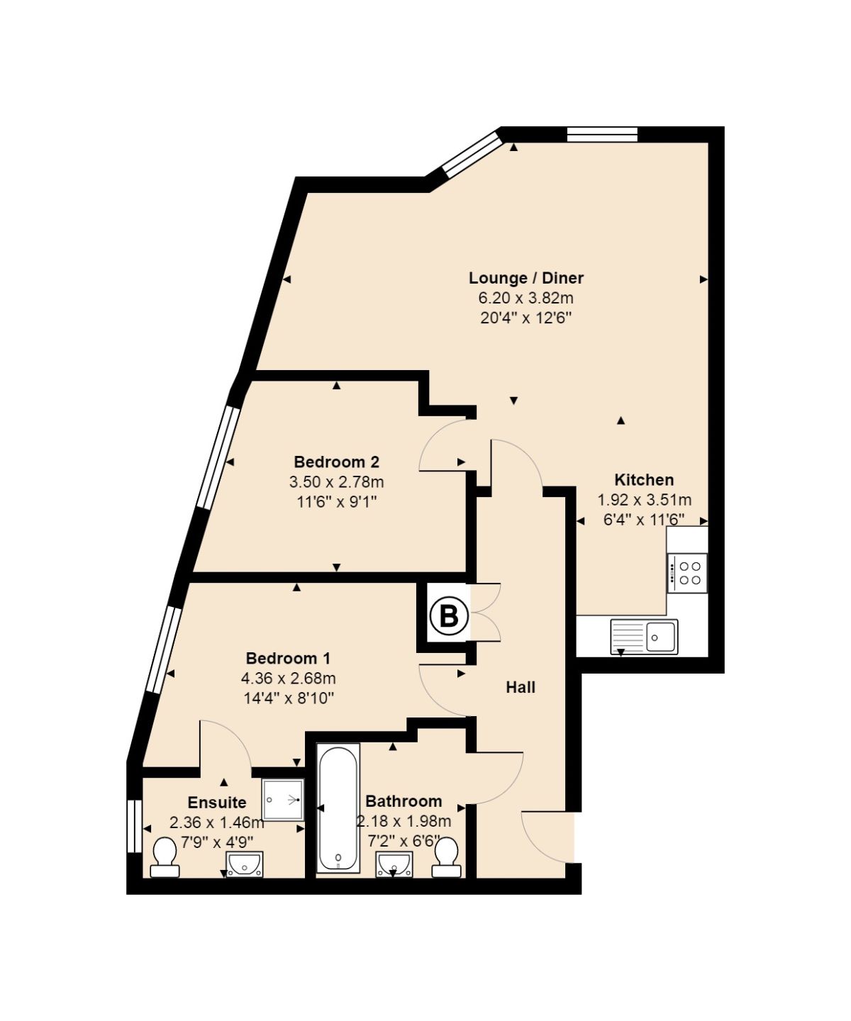 2 Bedrooms Flat to rent in Mercury Gardens, Romford RM1