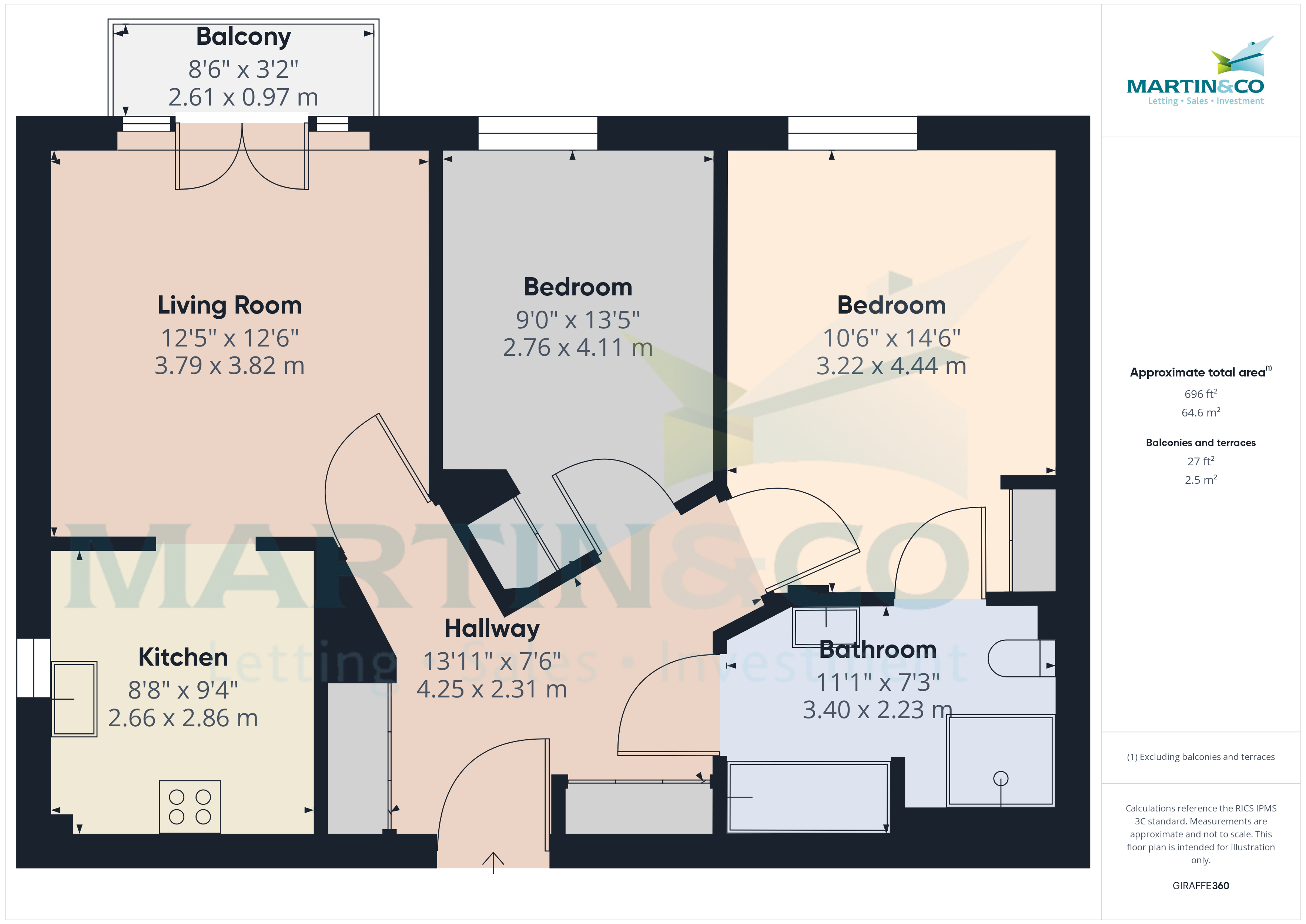 Flat 11 The Rise, 35, George Lane, Plymouth floorplan