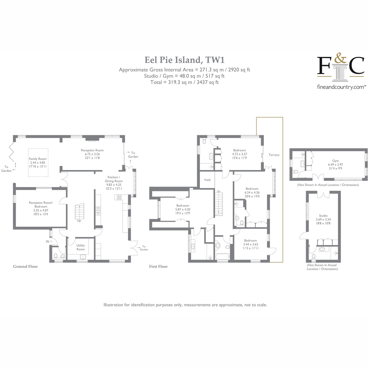 Palm Beach House, Eel Pie Island, Twickenham floorplan