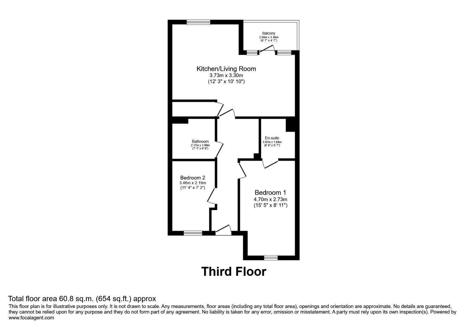 Flat 27, 190, Pointelle House, London Road, Wallington floorplan